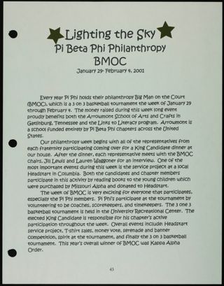 Missouri Alpha Chapter History Binder, Spring 2001, Page 50