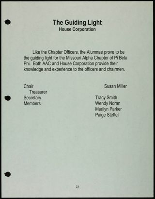 Missouri Alpha Chapter History Binder, Spring 2000, Page 24