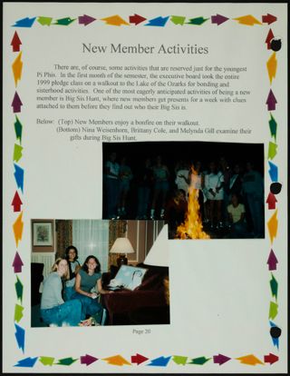 Missouri Alpha Chapter History Binder, Fall 1999, Page 20