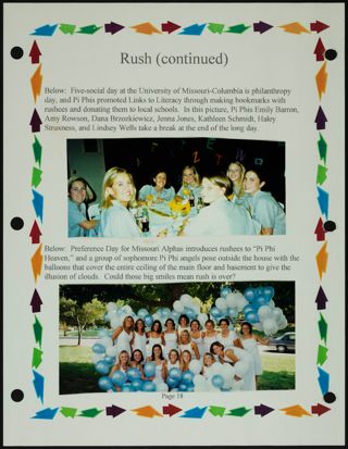 Missouri Alpha Chapter History Binder, Fall 1999, Page 18