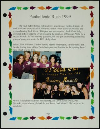 Missouri Alpha Chapter History Binder, Fall 1999, Page 17