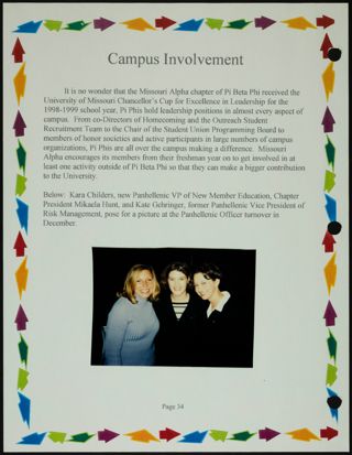 Missouri Alpha Chapter History Binder, Fall 1999, Page 34