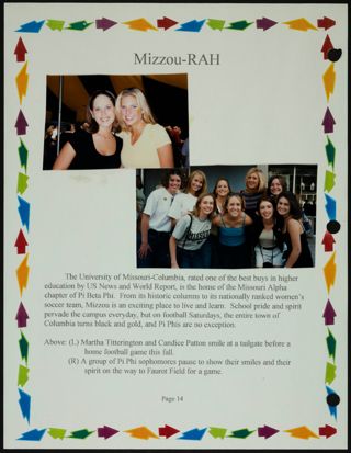 Missouri Alpha Chapter History Binder, Fall 1999, Page 14