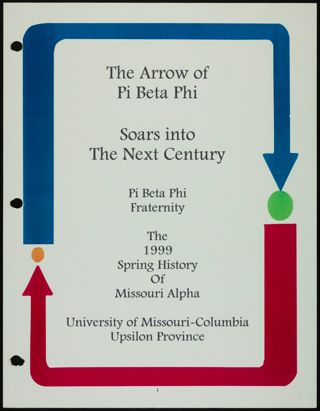 Missouri Alpha Chapter History Binder, Spring 1999