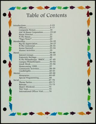 Missouri Alpha Chapter History Binder, Spring 1999, Page 3