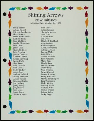 Missouri Alpha Chapter History Binder, Spring 1999, Page 4