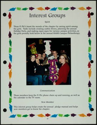Missouri Alpha Chapter History Binder, Spring 1999, Page 44