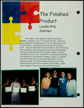 Missouri Alpha Chapter History Binder, Fall 1998, Page 113