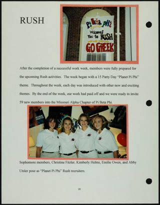 Missouri Alpha Chapter History Binder, Fall 1997, Page 22