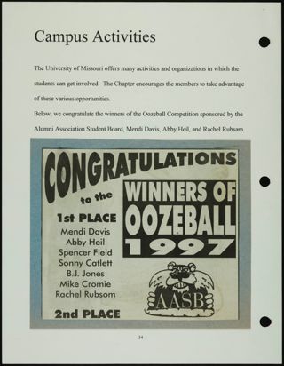 Missouri Alpha Chapter History Binder, Fall 1997, Page 36