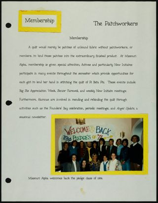 Missouri Alpha Chapter History Binder, Spring 1997, Page 28