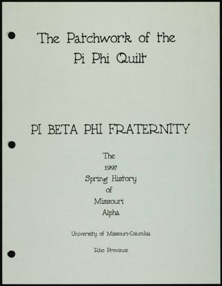 Missouri Alpha Chapter History Binder, Spring 1997, Page 2