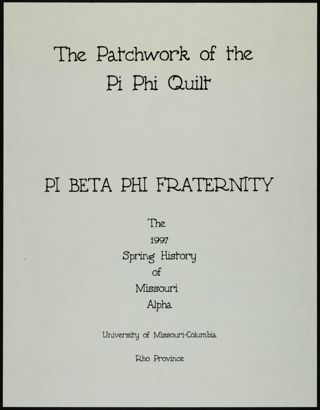 Missouri Alpha Chapter History Binder, Spring 1997, Page 1
