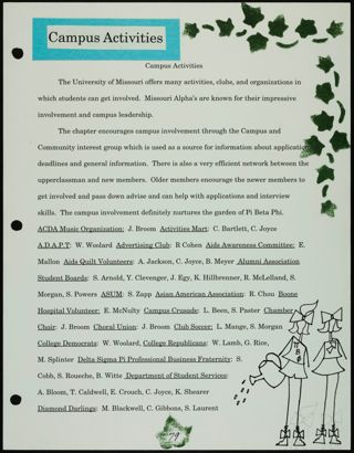 Missouri Alpha Chapter History Binder, Fall 1996, Page 80