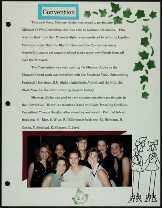 Missouri Alpha Chapter History Binder, Fall 1996, Page 22