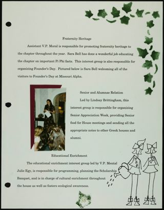 Missouri Alpha Chapter History Binder, Spring 1996, Page 36