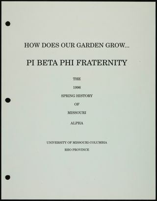 Missouri Alpha Chapter History Binder, Spring 1996, Page 2