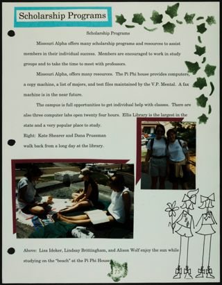 Missouri Alpha Chapter History Binder, Spring 1996, Page 76