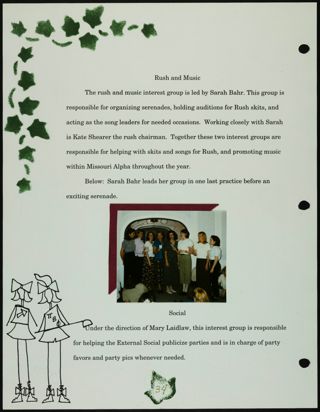 Missouri Alpha Chapter History Binder, Spring 1996, Page 35
