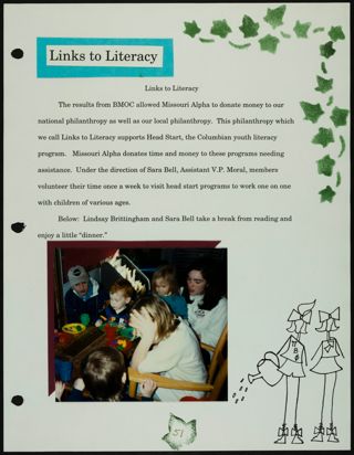 Missouri Alpha Chapter History Binder, Spring 1996, Page 52