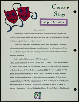 Missouri Alpha Chapter History Binder, Fall 1995, Page 74