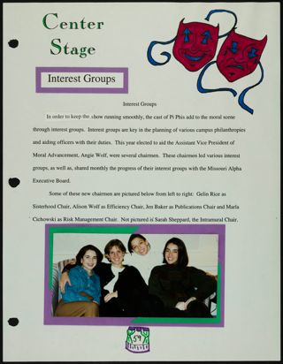 Missouri Alpha Chapter History Binder, Fall 1995, Page 57