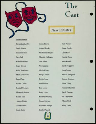 Missouri Alpha Chapter History Binder, Spring 1995, Page 9