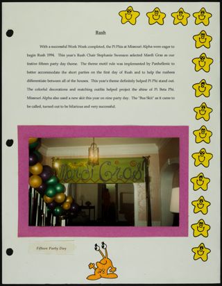 Missouri Alpha Chapter History Binder, Fall 1994, Page 29