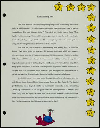 Missouri Alpha Chapter History Binder, Fall 1994, Page 71