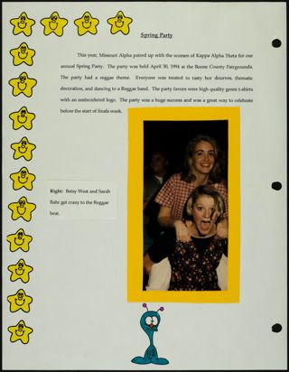 Missouri Alpha Chapter History Binder, Spring 1994, Page 118