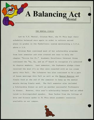 Missouri Alpha Chapter History Binder, Fall 1992, Page 112