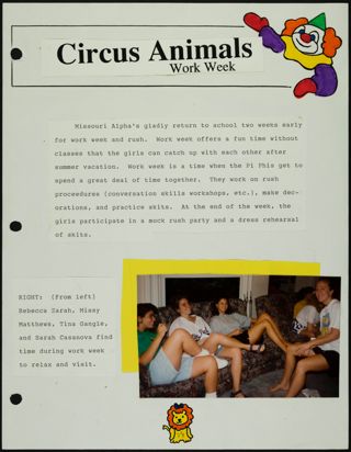 Missouri Alpha Chapter History Binder, Fall 1992, Page 23