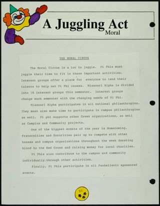 Missouri Alpha Chapter History Binder, Fall 1992, Page 70