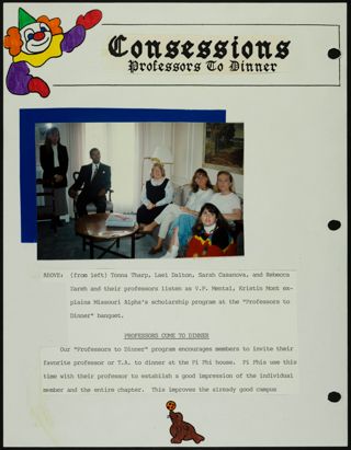 Missouri Alpha Chapter History Binder, Spring 1992, Page 116