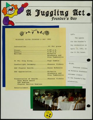 Missouri Alpha Chapter History Binder, Spring 1992, Page 52