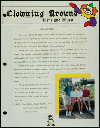 Missouri Alpha Chapter History Binder, Spring 1992, Page 141