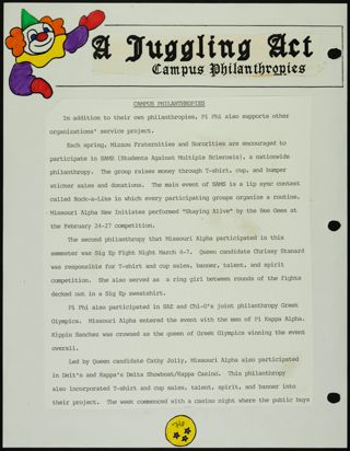 Missouri Alpha Chapter History Binder, Spring 1992, Page 76