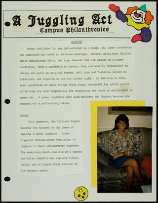 Missouri Alpha Chapter History Binder, Spring 1992, Page 84
