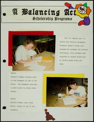 Missouri Alpha Chapter History Binder, Spring 1992, Page 111