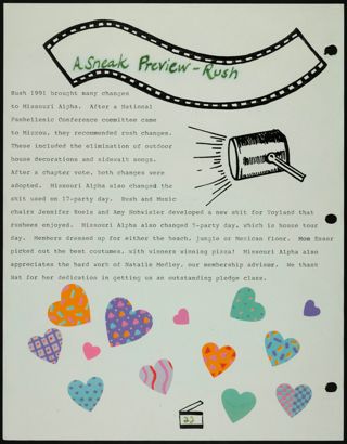 Missouri Alpha Chapter History Binder, Fall 1991, Page 22