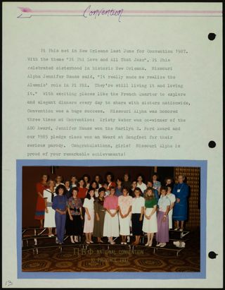 Missouri Alpha Chapter History Binder, 1987-1988, Page 14