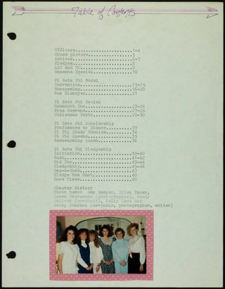 Missouri Alpha Chapter History Binder, 1987-1988, Page 2