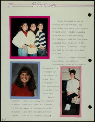 Missouri Alpha Chapter History Binder, 1987-1988, Page 35