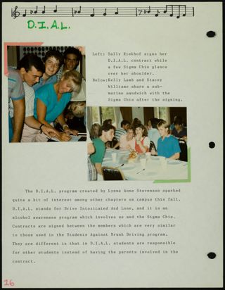 Missouri Alpha Chapter History Binder, 1986-1987, Page 17