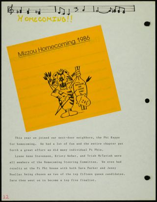 Missouri Alpha Chapter History Binder, 1986-1987, Page 13