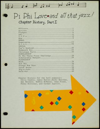 Missouri Alpha Chapter History Binder, 1986-1987, Page 2