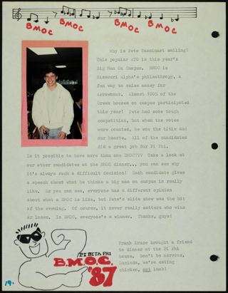 Missouri Alpha Chapter History Binder, 1986-1987, Page 57