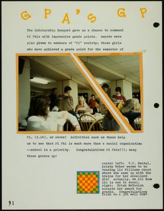 Missouri Alpha Chapter History Binder, 1985-1986, Page 89