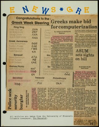 Missouri Alpha Chapter History Binder, 1985-1986, Page 18