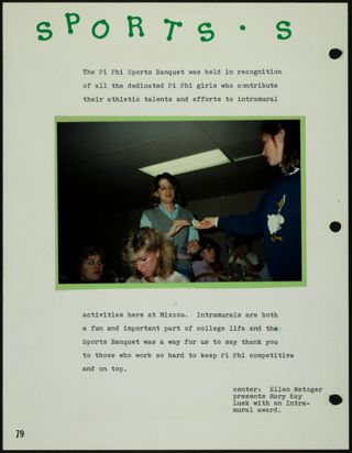 Missouri Alpha Chapter History Binder, 1985-1986, Page 78